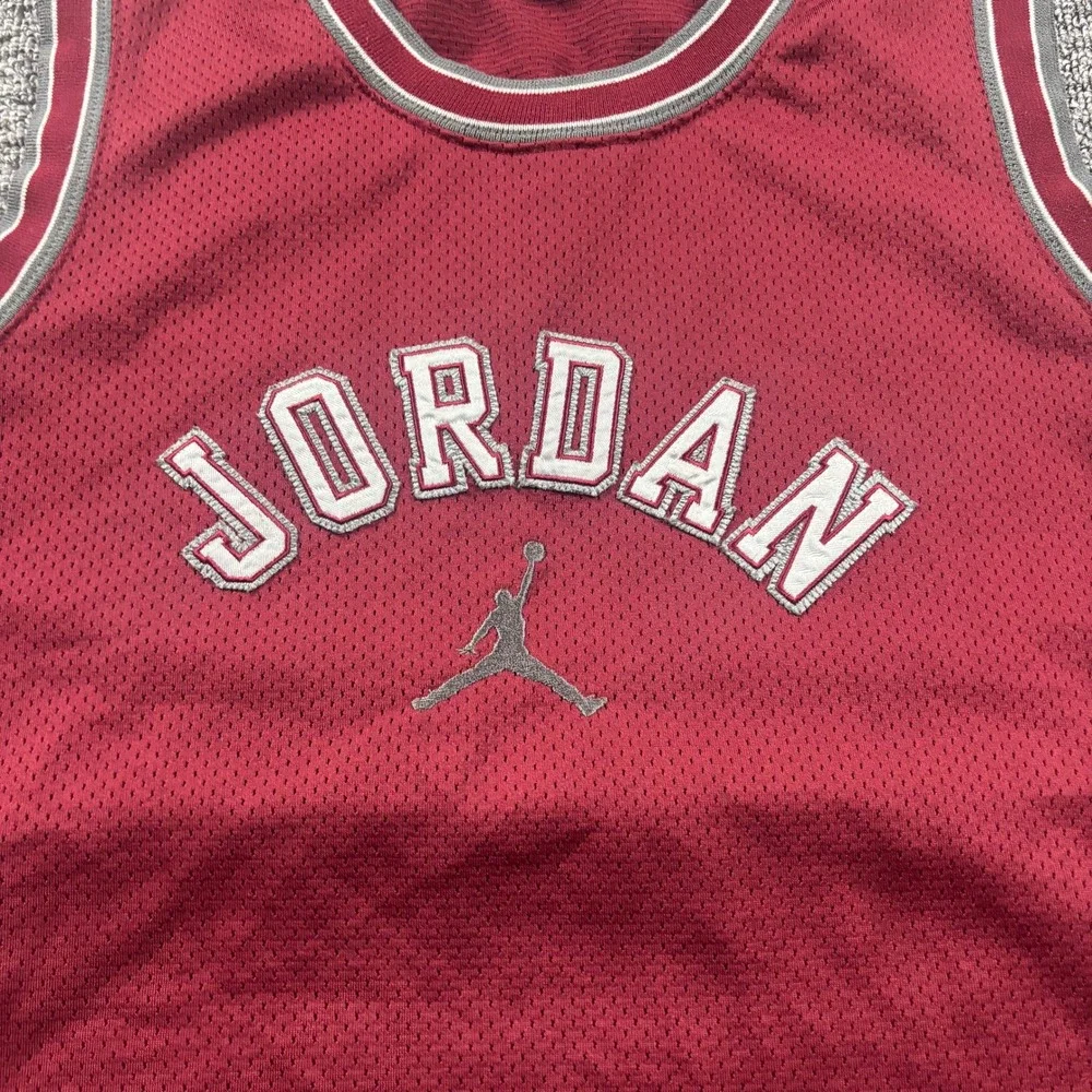 Y2K 2000s Jordan Brand Mesh Basketball Jersey Maroon Red Men's Size Medium